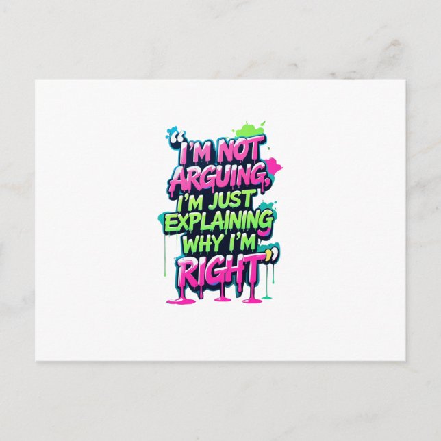 Bold Funny Quote Neon Graffiti Design Postcard (Front)