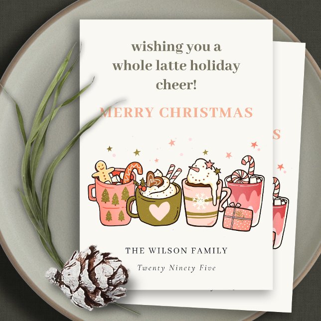 Bold Funny Whole Latte Coffee Cheer Christmas Holiday Card (Creator Uploaded)