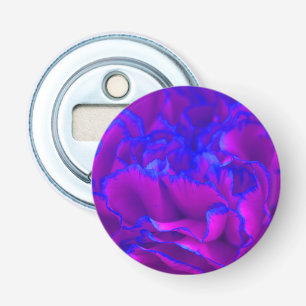Bold Fuschia Pink and Blue Carnation Flower Bottle Opener