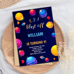 Bold Galaxy Theme for Kids Invitation