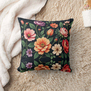 Bold Garden Bloom Accent Pillow 