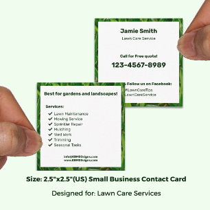 Bold Garden Maintenance "Call for a FREE quote!" Square Business Card