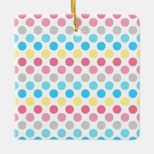Bold Genderflux Pride Flag Colours Polkadots Ceramic Ornament