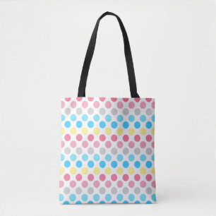 Bold Genderflux Pride Flag Colours Polkadots Tote Bag