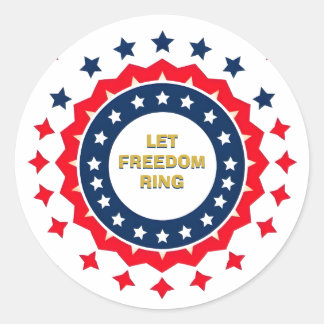 Bold Geometric 4th of July Design Classic Round Sticker