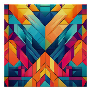 Bold Geometric Abstract – Colourful Modern Art Poster