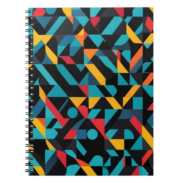 Bold Geometric Abstract Shapes Notebook (Front)