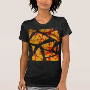 Bold Geometric African Wax Print Fabric - Gold, Re T-Shirt