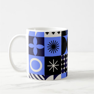 Bold Geometric Bauhaus Retrofuturistic Pattern Coffee Mug
