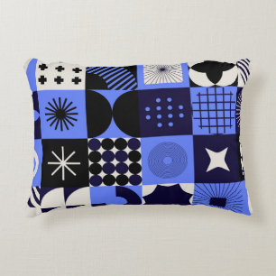 Bold Geometric Bauhaus Retrofuturistic Pattern Decorative Cushion