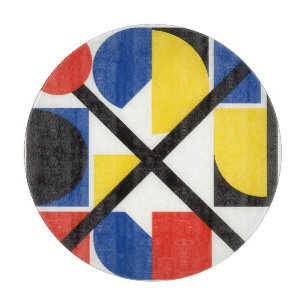 Bold Geometric Bauhaus Suprematist Art Cutting Board