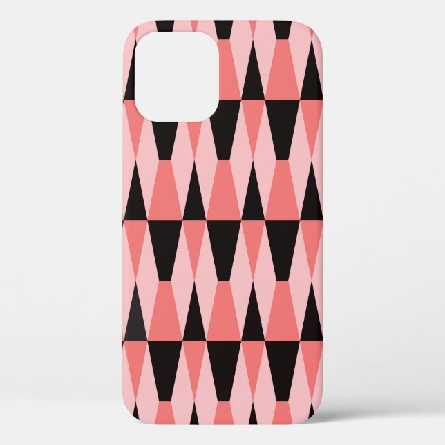 Bold Geometric Black Pink Pattern Case-Mate iPhone Case (Back)