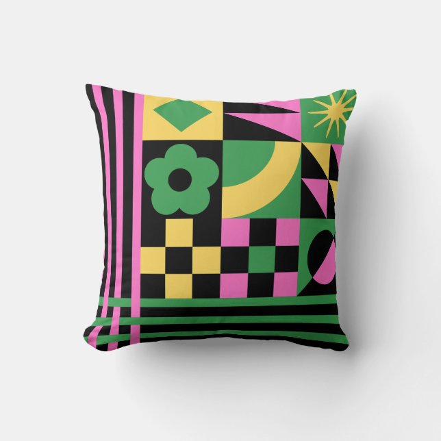 Bold Geometric Block Pattern Cushion (Front)