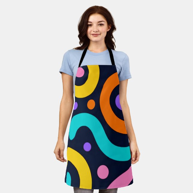 Bold Geometric Circles Apron (Worn)