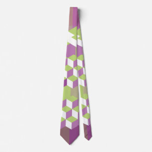 Bold Geometric Cube Design Tie