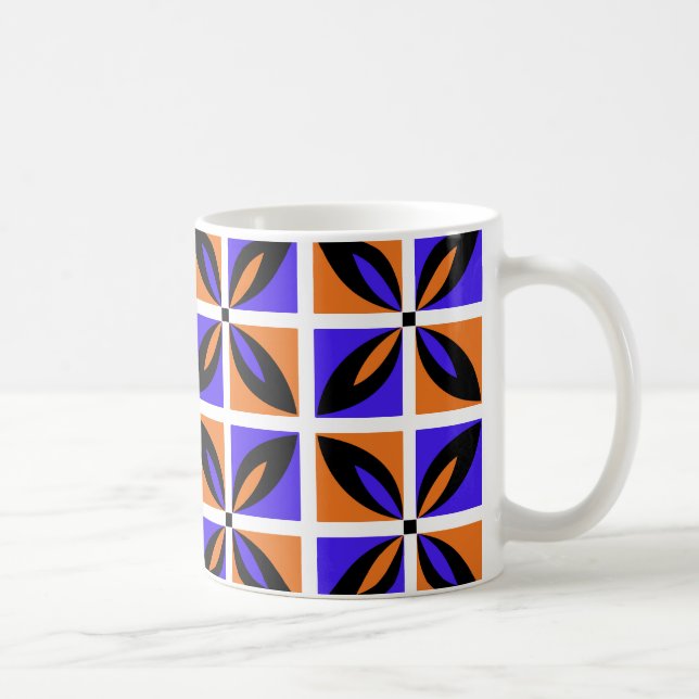 Bold geometric floral design coffee mug (Right)