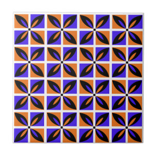 Bold geometric floral design tile