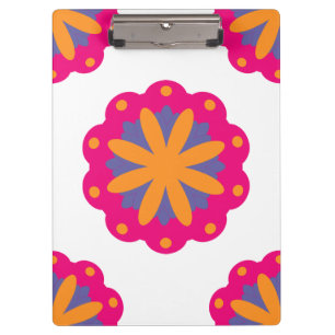 Bold Geometric Flower Design Clipboard