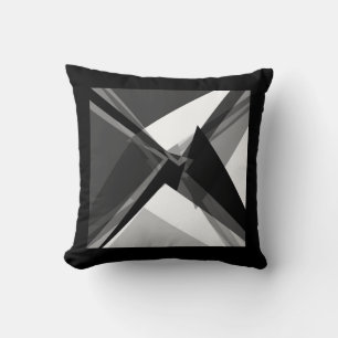 bold geometric monochrome retro abstract art  cushion