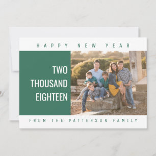 Bold Geometric New Year's Photo Card Green