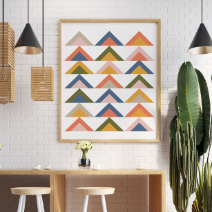 Bold Geometric Pattern in Fall and Autumn Colour Poster