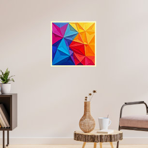 Bold Geometric Prism Abstract Art Poster