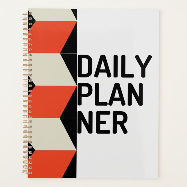 Bold Geometric Red & Black Modern Aesthetic Planner (Front)