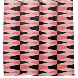 Bold geometric seamless tiled pattern in black, pi shower curtain