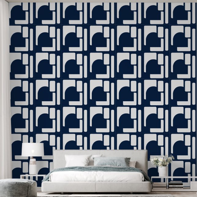 Bold Geometric Statement Accent Wallpaper (Bedroom)