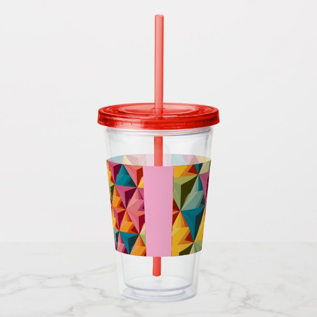 Bold Geometric Triangle Pattern  Acrylic Tumbler (Right)