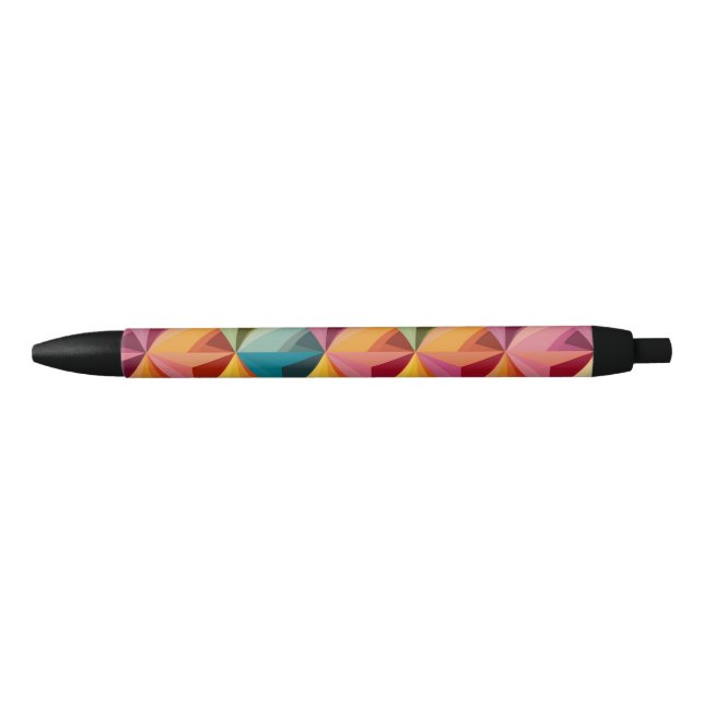 Bold Geometric Triangle Pattern  Black Ink Pen (Front)