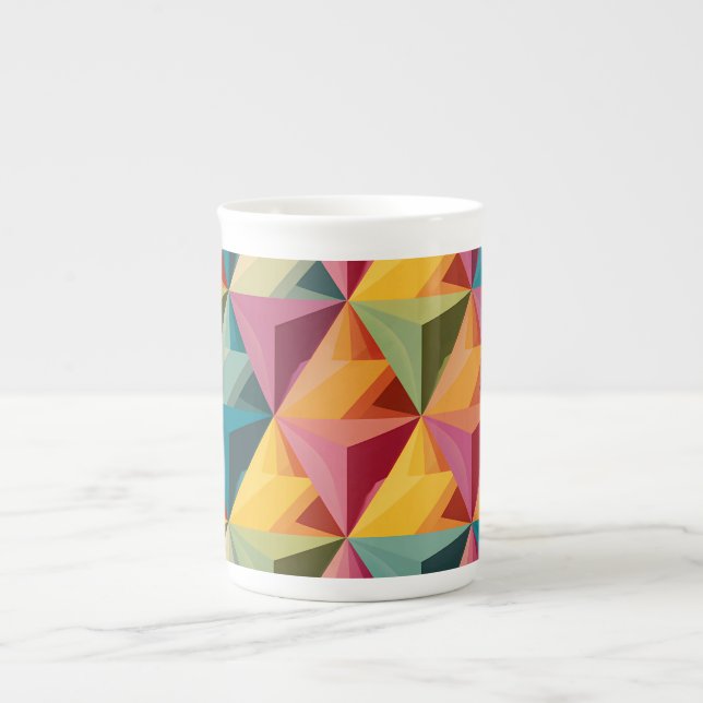 Bold Geometric Triangle Pattern  Bone China Mug (Front)