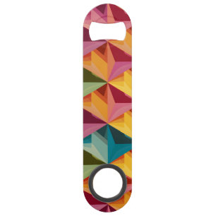 Bold Geometric Triangle Pattern Bottle Opener