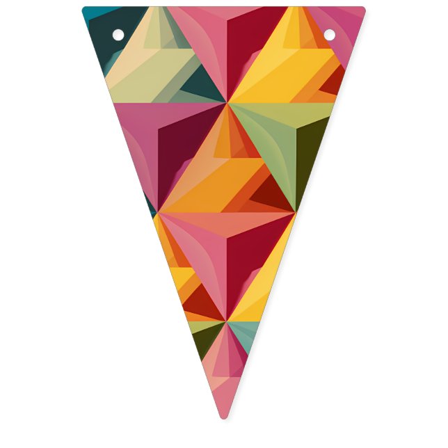 Bold Geometric Triangle Pattern  Bunting (First Flag)