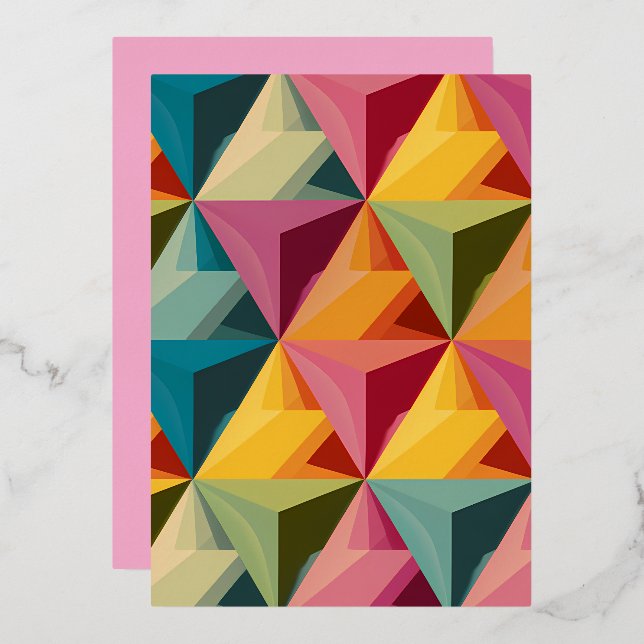 Bold Geometric Triangle Pattern Card (Front/Back)