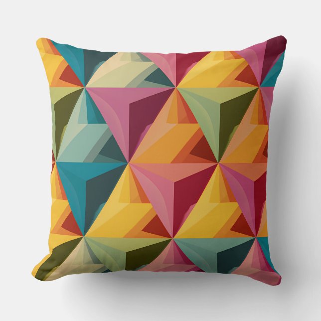 Bold Geometric Triangle Pattern  Cushion (Front)