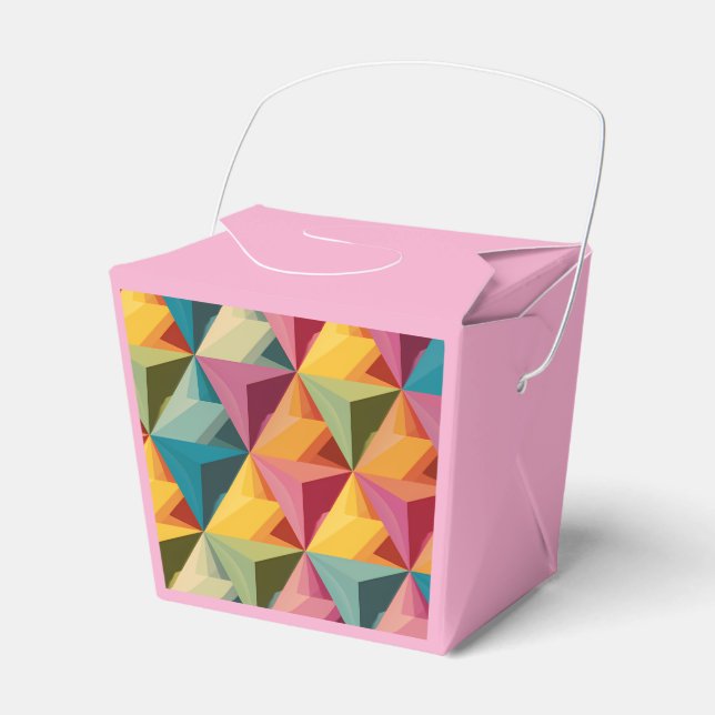 Bold Geometric Triangle Pattern  Favour Box (Front Side)