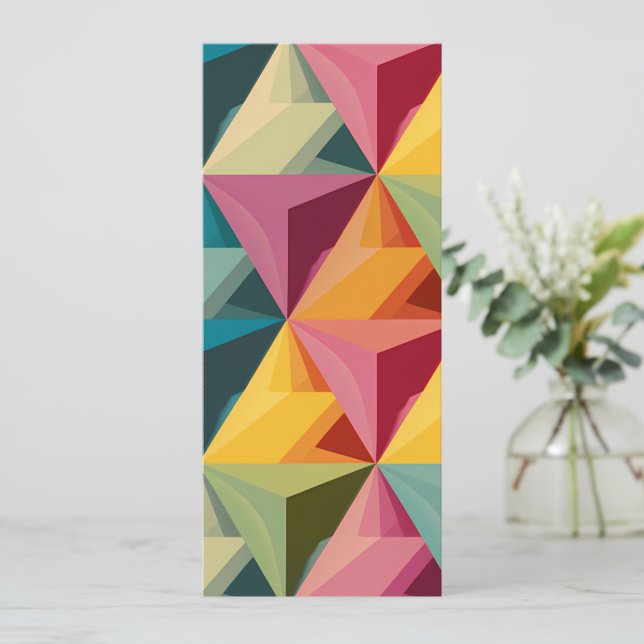 Bold Geometric Triangle Pattern  Invitation (Standing Front)