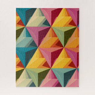 Bold Geometric Triangle Pattern Jigsaw Puzzle