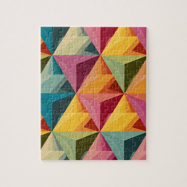 Bold Geometric Triangle Pattern  Jigsaw Puzzle (Vertical)