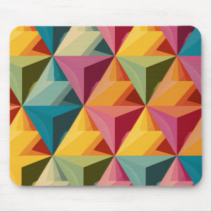 Bold Geometric Triangle Pattern Mouse Pad