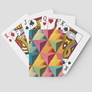 Bold Geometric Triangle Pattern Playing Cards
