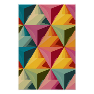 Bold Geometric Triangle Pattern Poster