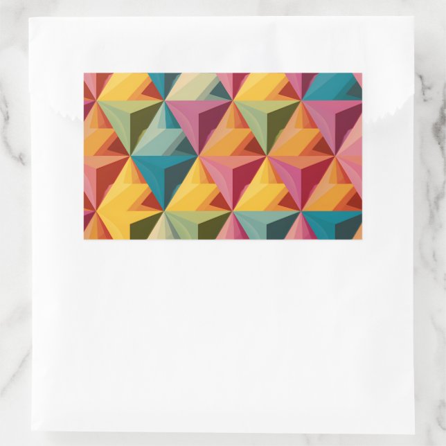 Bold Geometric Triangle Pattern  Rectangular Sticker (Bag)