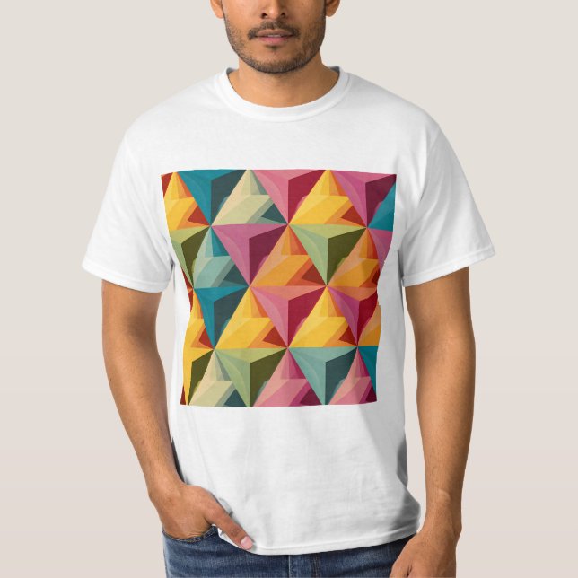 Bold Geometric Triangle Pattern  T-Shirt (Front)