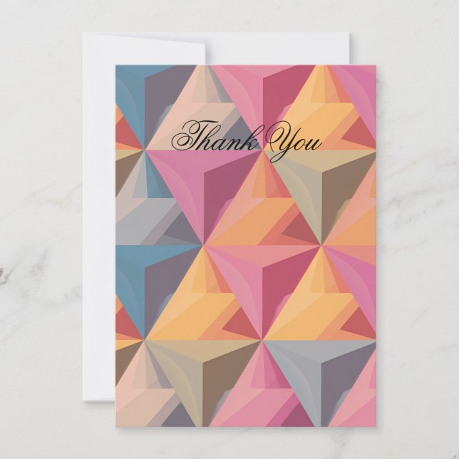 Bold Geometric Triangle Pattern  Thank You Card (Front)