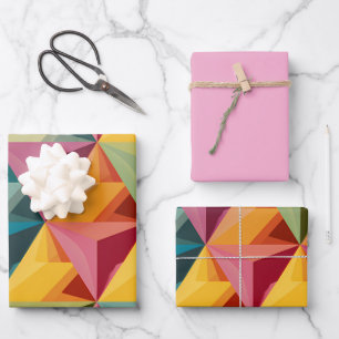 Bold Geometric Triangle Pattern  Wrapping Paper Sheet