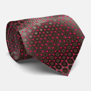 Bold Geometry: Fuchsia Eclipse Silk Tie