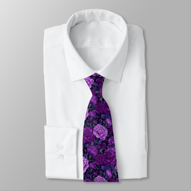 Bold Gift  For Boyfriend Carnation Floral Tie (Tied)