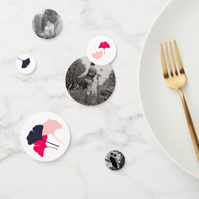 Bold Ginkgo Leaves Custom Photo Confetti (Group)